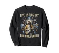 Donnez-nous ce jour notre guitare Daily Shred Funny Jesus Sweatshirt