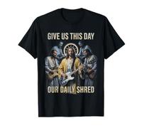 Donnez-nous ce jour notre guitare Daily Shred Funny Jesus T-Shirt