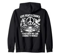 Donnez Une Chance à la Paix Retro Hippie Unity Love Harmony Vintage Sweat à Capuche