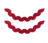 Donnez vie à vos fêtes avec 2 éventails colorés à suspendre, parfaits pour diverses célébrations (rouge)