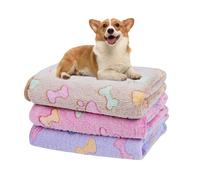 Dono 1 Lot de 3 couvertures en Polaire Douces et moelleuses pour Animal de Compagnie - Couverture Chaude à imprimé Mignon pour Chiot et Chaton - Tapis à imprimé Pattes pour Animaux