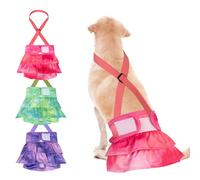 Dono Couches pour Chien Femelle Lavable, 3 pièces,Couche pour Chien avec Bretelles,Couche Chien Femelle Chaleur,Incontinent,Super absorbantes,l'entraînement, Le Voyage, XS, S, M, L, XL