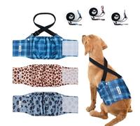 Dono Couches pour Chiens mâles avec Bretelles, 3 unités, Couches pour Chiens en Chaleur, Couches Chiens mâles pour l'incontinence, l'apprentissage de la propreté, Les Voyages, XS, S, M, L, XL, XXL
