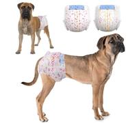 Dono Lot de 24 couches jetables pour chien femelle de grande race avec indicateur d'humidité super absorbantes pour chiens de petite, moyenne et grande taille