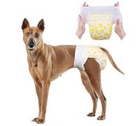 Dono Lot de 24 couches pour chien femelle avec taille extensible entièrement enveloppée, couches jetables pour chien, super absorbantes, anti-fuite, couches pour chiens en chaleur, menstrues