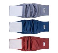 Dono Lot de 3 Couches pour Chiens Lavable,Couche Chien Mâle Réutilisable,Bandes ventrales lavables pour Chiens,Super absorbantes et durables,Chiens en Chaleur et Marquage,Incontinence,XS,S,M,L,XL,XXL