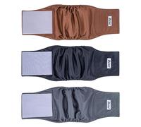 Dono Lot de 3 Couches pour Chiens Lavable,Couche Chien Mâle Réutilisable,Bandes ventrales lavables pour Chiens,Super absorbantes et durables,Chiens en Chaleur et Marquage,Incontinence,XS,S,M,L,XL,XXL