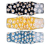 Dono Lot de 3 Couches réfléchissantes pour Chien mâle avec Bande Ventrale Lavable pour Petits, Moyens et Grands Chiens (L)…