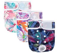 Dono Lot de 3 Couches réutilisables pour Chien Femelle, Grande, Moyenne et Petite Taille, lavables pour chiennes en Saison, Couches sanitaires réglables pour Chiots (Feuilles de Palmier, S)