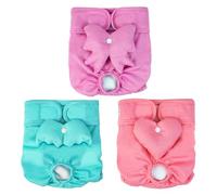 Dono Lot de 3 couches réutilisables pour chiens en saison, couches pour chiens femelles, couches pour chiot pour incontinence, voyage, XS, S, M, L