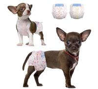 Dono Lot de 48 couches pour chien femelle, super absorbantes, indicateur d'humidité, XS (20,3 à 35,6 cm), os rose, chiennes femelles