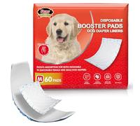 Dono Lot de 60 couches jetables super absorbantes pour chien femelle, bandes ventrales pour chien mâle, taille M