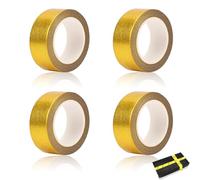 DONOONIS 4 Rouleaux Ruban Adhésif Décoratif,Rouleaux de Ruban Adhésif Washi en Feuille Dorée,Washi Tape,15 mm x 15 m Masking Tape pour Scrapbooking Décoration Artisanat de Bricolage Emballage Cadeau