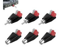 DONOONIS 6 pièces fiche RCA, fiche RAC et prise vers borne à vis AV, fiche Cinch, fiche RCA, adaptateur Cinch, adaptateur Cinch, fiche Cinch vissable sans soudure, fiche haut-parleur