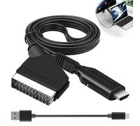 DONOONIS Adaptateur Péritel HDMI, Convertisseur Vidéo Audio HD 720P/1080P, 1 Pièce Noir, Adaptateur pour Téléviseurs, Projecteurs, DVD, PS4