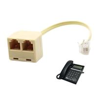 DONOONIS Cable RJ11, Adaptateur Telephone Fixe pour Box 10 Cm, Adaptateurs de Câble Téléphonique avec Répartiteur de Prise RJ11 6P4C, Répartiteur de Téléphone
