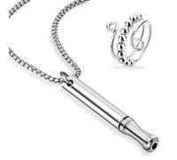 DONOONIS Collier Respiration Anti Tabac, 2 Pièces Anti Stress Collier de Respiration et Anneau Soulagement D'anxiété, Conscience Méditation Outil De Réglage pour La Méditation, La Relaxation