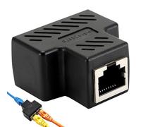 DONOONIS Repartiteur RJ45,Repartiteur Cable Ethernet 1 à 2 Répartiteur,Adaptateur Double Prise,1 Pièces Double Prise Port Réseau Local,Doubleur RJ45 pour Cat5,Cat5e,Cat6,Cat7 (Noir)