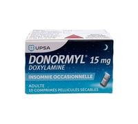Donormyl 15mg boite de 10 comprimés pelliculés sécables
