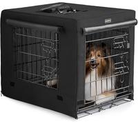 DONORO Cages pour chiens de petite taille - Niche d'intérieur à double porte pour chiots et chats - Cage pliable avec contour en métal (noir, 91,4 x 58,4 x 63,5 cm (L x l x H)
