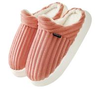 Donpapa Chaussons Femme Homme Pantoufles Hiver Chaud Mousses Pelucheuses Confortables Antidérapantes à Mémoire Intérieur/extérieur Rose clair 270
