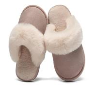 Donpapa Chaussons Femmes Hommes Pantoufles Maison Mémoire Mousse Faux Daim à Fourrure Mules Automne Hiver Bois Plancher Intérieur/extérieur Pantoufles YS Chèvre Sauvage 290 EU40.5-42