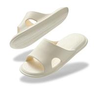 Donpapa Claquettes Femme Chaussons Hommes Confort Douche Sandales Antidérapant Maison Sliders Plage Pantoufles Soft Tongs Sandales Beige W7 EU37-38