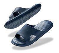 Donpapa Claquettes Femme Chaussons Hommes Confort Douche Sandales Antidérapant Maison Sliders Plage Pantoufles Soft Tongs Sandales Bleu W12 EU42-43