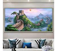 Donpeer 5D Diamant Peinture Kit Complet,Diamond Painting Adulte Enfant,DIY Broderie Diamant Tableau,Peinture Numero Point de Croix Strass Art pour la Décoration La Grande Muraille de Chine 130x55cm