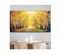 Donpeer Diamant Painting 5D Bouleau d'automne,Broderie Diamant kit Peinture Numero Adulte Strass Art Dots,60x30cm Grand format Diamond Painting Complet Enfant,Canevas Tableau Maison Décor Murale