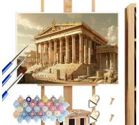 Donpeer Peinture Numero Adulte Grèce, Kits de Peinture au Numéro Paysage, DIY Loisirs Créatifs Adultes Cadeau Femme, Paint By Numbers Avec Pinceau et Pigment Acrylique, 40 x 50 cm Sans Cadre R1069