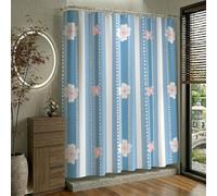 Donpeer Rideau de Douche 120 x 200 cm Bande Rideau Douche Tissus Lavable Été Rideaux de Baignoire Imperméable Polyester Shower Curtain avec 12 Crochets, Décoratif Accessoires de Salle de Bain W-P408