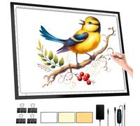 DONPODER Bloc lumineux A2 66 x 48,3 cm, 10 000 lux haute luminosité, 3 couleurs et 10 niveaux/gradation continue, tableau lumineux extra large avec adaptateur UL pour peinture diamant, dessin, traçage