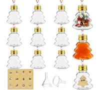 DONQL 12 Pièces Boule Transparente à Remplir avec Ornement, 50 ml Christmas Baubles avec Autocollants, 6.7 cm Boules de Noël Transparentes, pour Décorations de Noël, Travaux Manuels, Fêtes et Réunions