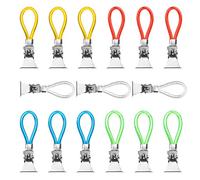 DONQL 15Pcs Accroche Torchon, Porte Torchon Cuisine, Pince Torchon Crochet Torchons, Pince à Serviette en Métal, Attache Serviette Attache Torchon Cuisine, Porte Torchon Coulissant(5 couleurs)