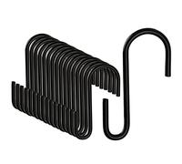 DONQL 20 Pièces Crochet S,Crochet en S Inox,Crochet en S Metal Multifonctions,Crochets en Forme de S Suspension Tasses Casseroles Vêtements Serviettes Plantes Cuisine Salle (noir)