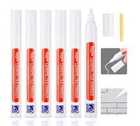 DONQL 6 PCS Stylo Joint Carrelage Blanc, Rénovateur de Coulis Blanc, Marqueur pour Joints de Carrelage de Salle de Bain,Réparation de Rénovation Stylo pour Carrelage Sol Salle de Bain Cuisine Balcon