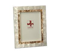 DONREGALOWEB Cadre Photo en Nacre pour Photos de 13 cm x 18 cm en Blanc et Beige, Naturel, 13 x 18 cm