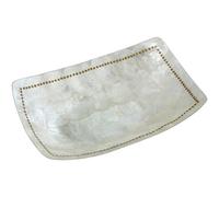 DONREGALOWEB Centre rectangulaire décoré avec Points sur Tout Son Contour en Couleur Nacre et Beige, nacré, 38 x 25 x 9,5 cm