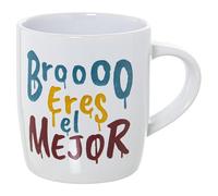 DONREGALOWEB Tasse petit-déjeuner positive en céramique Frère Ø8 x 12 x 9,5 cm-375 ml