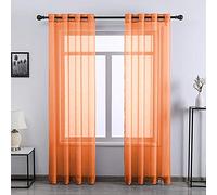 DONREN 1 paire de voilages texturés et doux de 243 cm de long pour chambre à coucher, orange