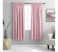 DONREN 2 rideaux occultants thermo-isolants avec passe-tringle, rose, pour salon, 183 cm de long, 107 x 183 cm