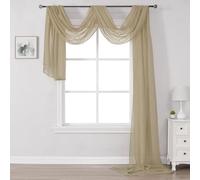 DONREN Écharpe de fenêtre Taupe pour arrière-Plan - Écharpe Transparente Douce de Luxe à Ajouter aux Rideaux de fenêtre pour Un Effet amélioré (132,1 x 724,5 cm, 1 pièce)