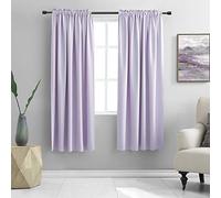 DONREN Lot de 1 paire de rideaux assombrissants et thermo-isolants avec passe-tringle, lilas (violet clair), pour chambre de fille/salon, 107 x 160 cm de long