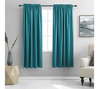 DONREN Lot de 2 Panneaux de Rideaux occultants pour Chambre à Coucher - Isolation Thermique - 160 cm de Long - Bleu Sarcelle - 106 x 160 cm