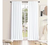 DONREN Lot de 2 Rideaux assombrissants, Blanc Pur, Extra Longs avec 274 cm (Jusqu’au Sol), pour Habiller Une Grande fenêtre de Salon/Villa, 132 x 274 cm (l x L)