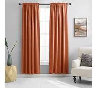 DONREN Lot de 2 Rideaux Extra Longs (du Sol au Plafond), Orange brûlé, pour Habillage de fenêtre/Porte de terrasse coulissante en Verre, 274 cm de Long, 132 x 274 cm (l x L)