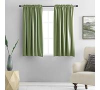 DONREN Lot de 2 Rideaux occultants à Isolation Thermique avec Passe-Tringle pour Chambre à Coucher (106,7 x 114,3 cm, Vert Sauge)