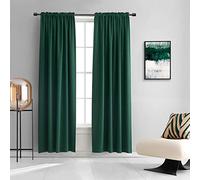 DONREN Lot de 2 Rideaux occultants à Isolation Thermique avec Passe-Tringle pour Chambre à Coucher et Salon - Vert émeraude 106,7 x 213,4 cm de Long - Vert foncé
