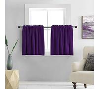 DONREN Lot de 2 rideaux occultants à isolation thermique avec passe-tringle pour petite fenêtre (106,7 x 76,2 cm, violet royal)
